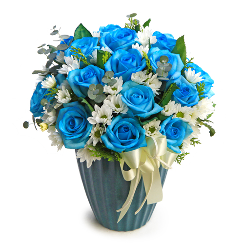 파란장미 꽃바구니