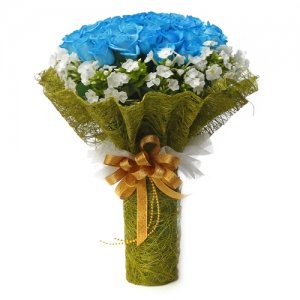 파란장미 꽃다발