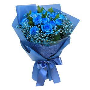 승진 꽃다발 고등학교 졸업식 꽃다발 파란장미 꽃배달