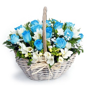 승진꽃바구니 퇴임 생일 결혼기념일 꽃바구니배달 파란장미