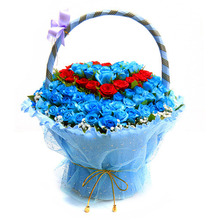 파란장미 100송이 생신꽃바구니 환갑꽃바구니 로즈데이 1주년 결혼기념일 꽃배달