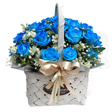 파란장미 꽃바구니 꽃배달