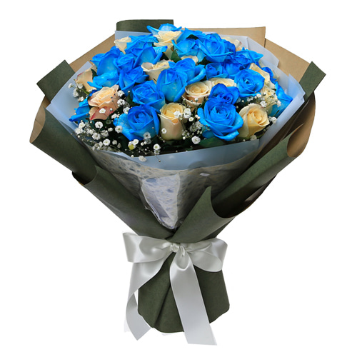 파란장미 장미꽃다발 로즈데이 성년의날 꽃다발배달
