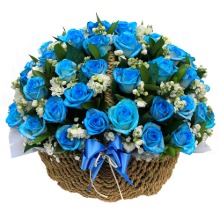 파란장미 생일꽃바구니 꽃배달
