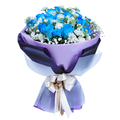 파란장미 꽃다발